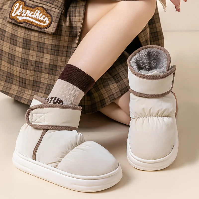 Snow boots for women, new winter outerwear cotton shoes for men, winter plush anti slip waterproof cotton boots