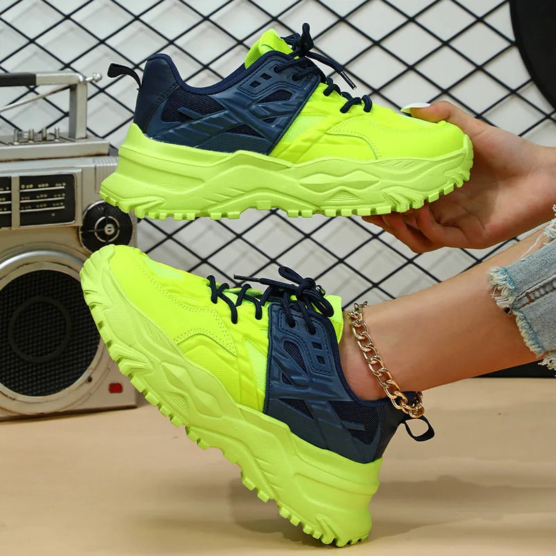 Women Sports Shoes Pink Running Shoes Thick Sole Platform Sneakers Breathable Spring Ladies 2025 Slip On Outdoors Walking Shoe