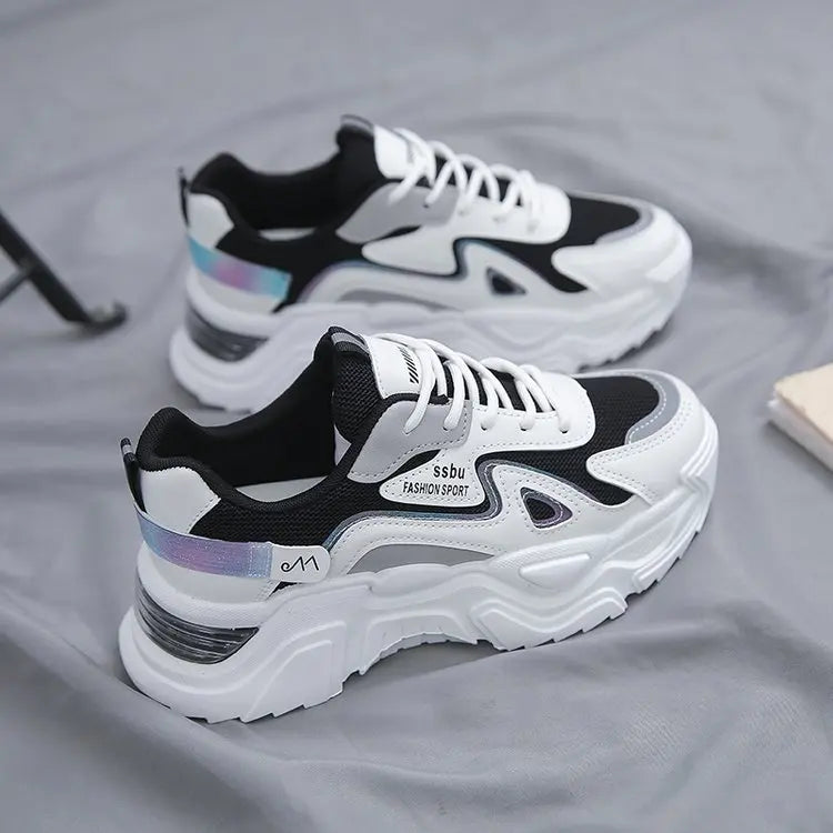 Sneakers Women Platform Hollow-out Breathable Flat Shoes Woman Shoes Green Casual Trainers Ladies Chunky Sneakers Women Shoes