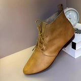 British Style Lace Up Boots for Women 2024 Winter New Women's  Soft Casual Leather Shoes Simple and Versatile Ladies