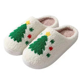 New Winter Christmas Sandals Adult Warm Indoor Bedroom Slippers Women Comfortable Non-slip Slides Men Home Soft Plush Flip Flops