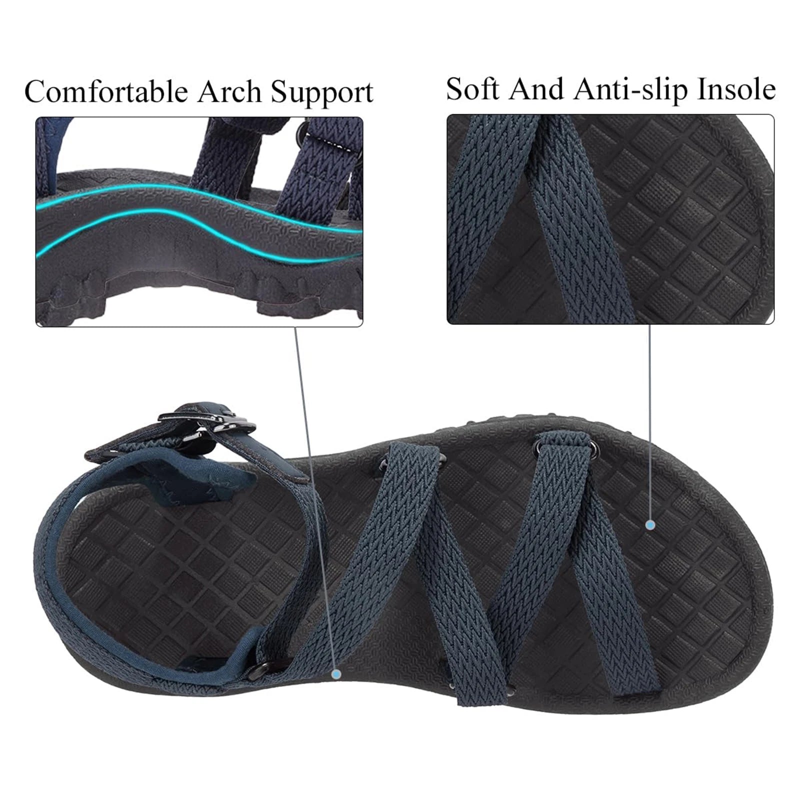 GOLDEN CAMEL Women's Arch Support Sandals Waterproof Hiking Sandals Water Beach Sandals Adjustable Lightweight Athletic Sandals