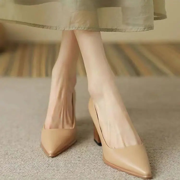 Women's Summer Footwear Pumps Formal Shoes for Woman 2024 Pointed Toe Office Black Moccasins on Heeled High Heels Quality Trend