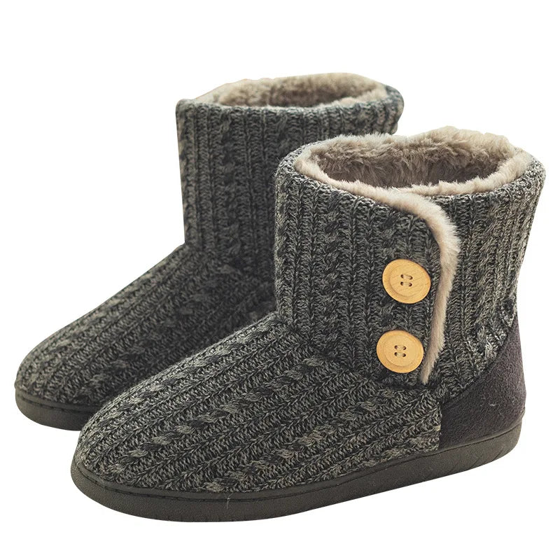 Warm Winter Booties for Women Men Slipper Booties Plush Indoor Outdoor