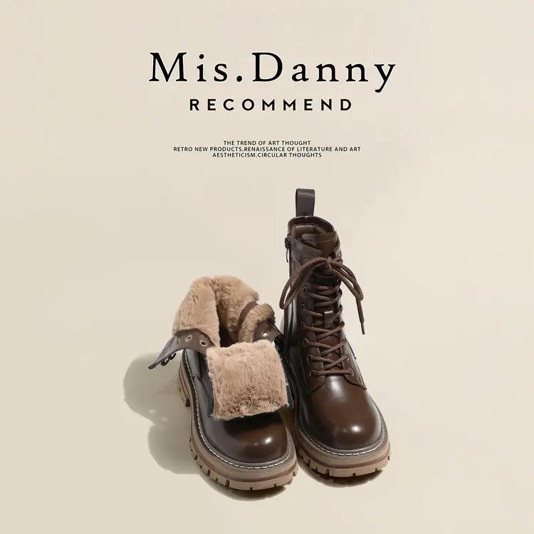 Med Heel Boots Women's Rubber Shoes Rain Flock PU Sewing Hoof Women's Rubber Boots Rain Med PU Flock Sewing Hoof