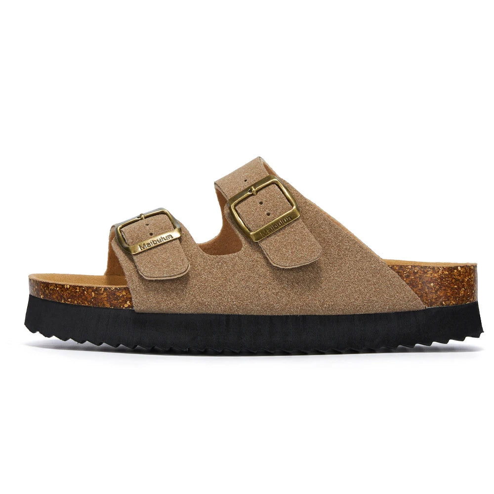 Slippers Woman Double Buckle Casual 4cm Thick Bottom Classic Brand Women Slippers