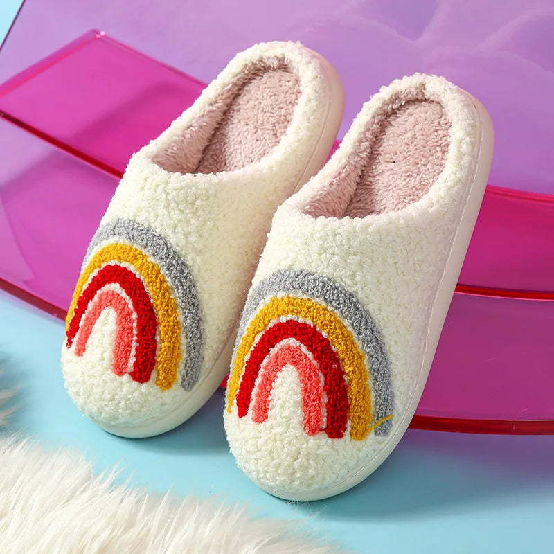 New Winter Christmas Sandals Adult Warm Indoor Bedroom Slippers Women Comfortable Non-slip Slides Men Home Soft Plush Flip Flops