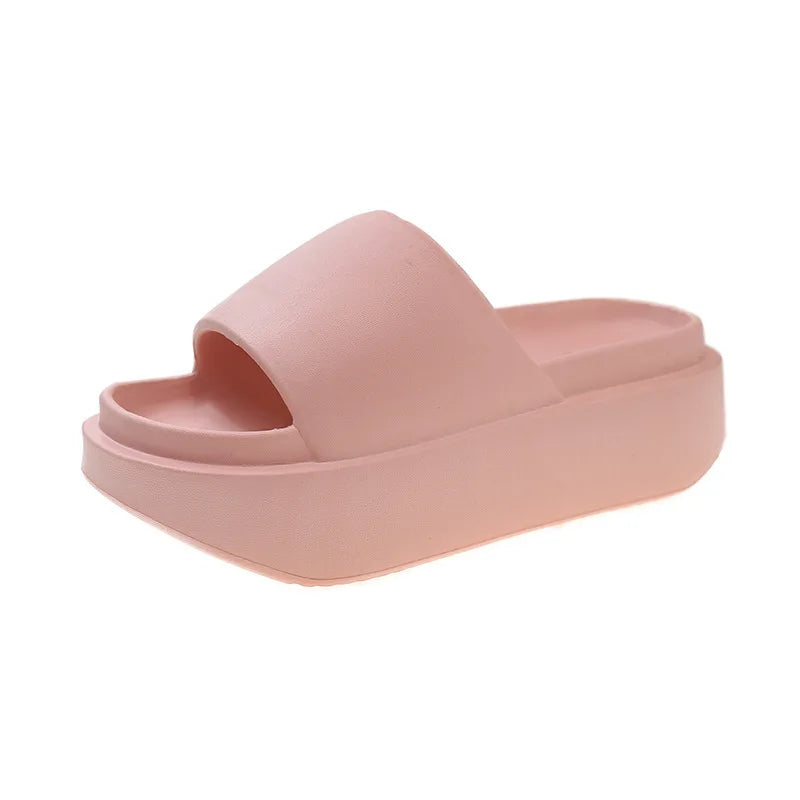 6cm New Thick Sole EVA Slippers for Women Fashion Home Platform Slippers for Summer Outwear Non Slip Elevated Slippers for Women