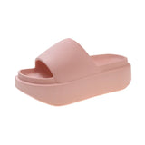 6cm New Thick Sole EVA Slippers for Women Fashion Home Platform Slippers for Summer Outwear Non Slip Elevated Slippers for Women