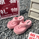 Summer Women's Herringbone Slippers New EVA Thick Sole Elevated Clamping Slippers Soft Sole Waterproof and Anti Slip Slippers