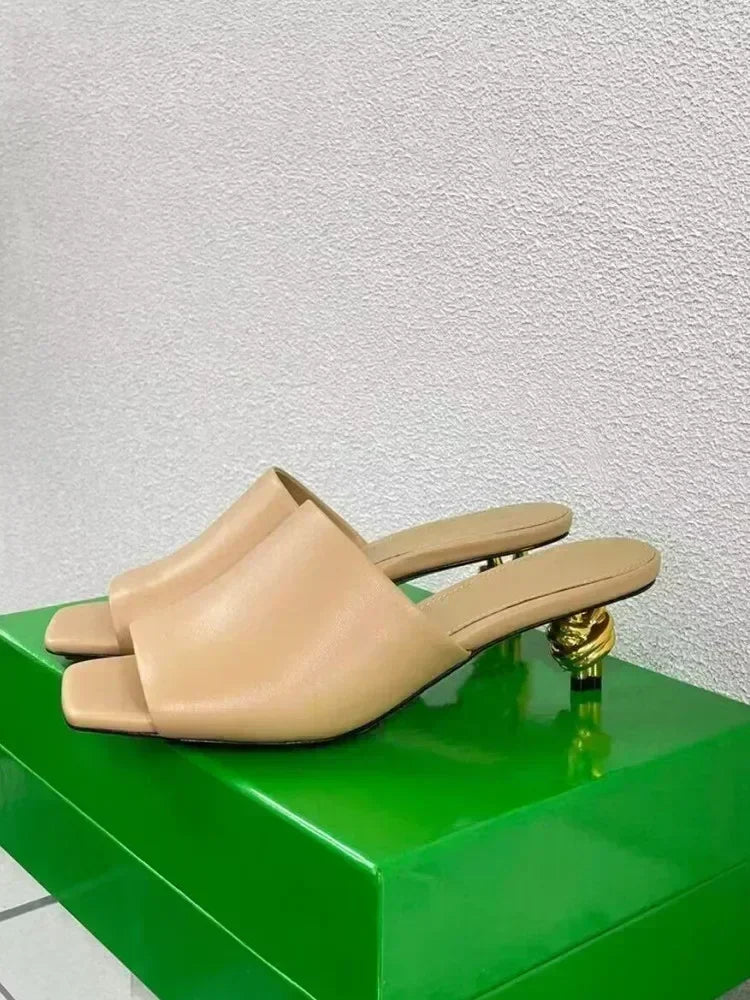 2025 Summer New 10cm Thin High Heel Women's Sandals Fashion Toothed Irregular High Heel Party Skirt 43 Large Cool Slippers