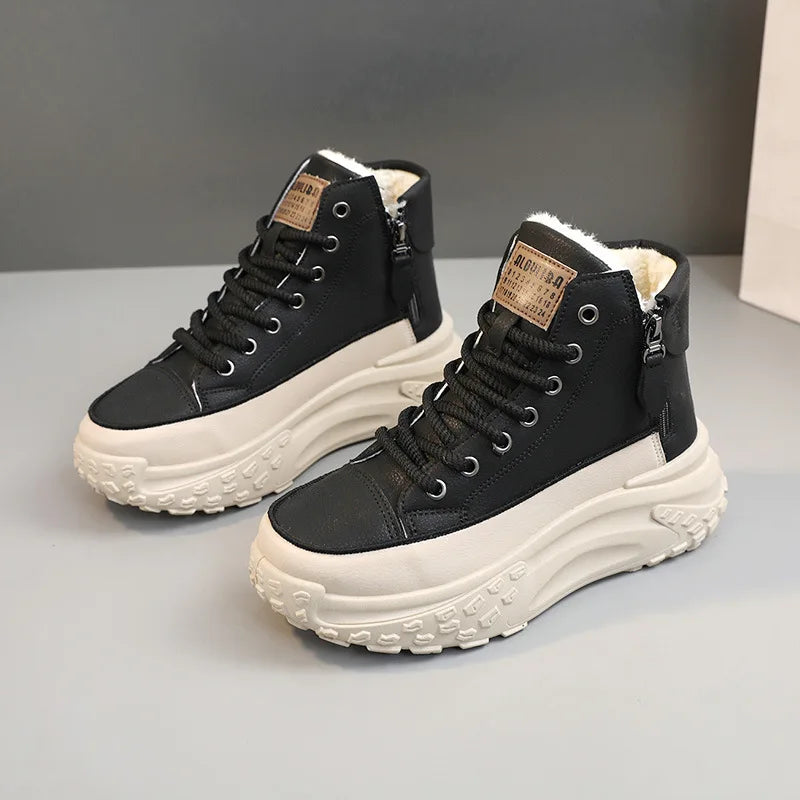 Fashion High Top Ankle Boots for Women 2024 New Comfortable Platform Sneakers Designer Brand Outdoor Casual Shoes Tenis De Mujer
