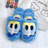 Cartoon Sulley Mike Slippers Cute Girl Warm Home Slippers Women Indoor Slippers Blue Duck Kawaii Non-slip Slippers Gifts EU36-41