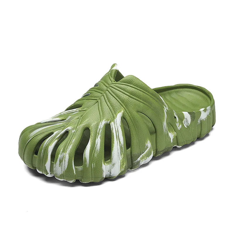 Summer Eva Soft Flip Funny Leaf Shape Unisex Slippers For Men And Women To Outdoor Beach Bathroom Forest Camping Quick Drying