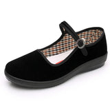 New old Beijing cloth shoes for women's shoes to work with flat shoes of formal dance shoes non-skid mother soft bottom