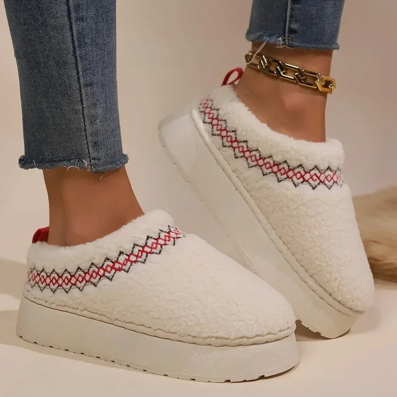 Women's Boots 2024 New Winter Plush Thick-soled Boots Casual Cotton Shoes Women's Short Plush Warm Flat-soled Cotton Boots Women