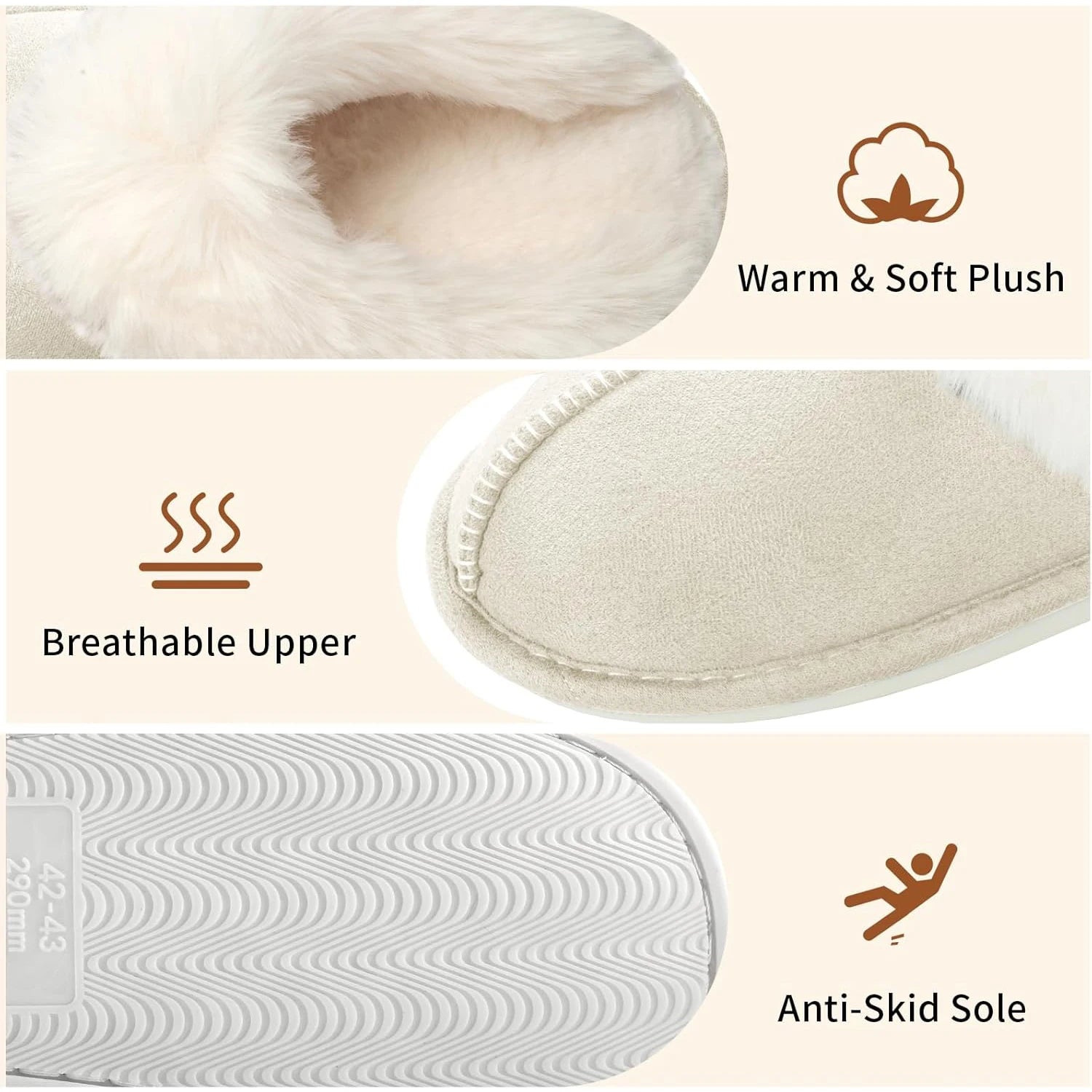 Winter Footwear Women Plush Slippers Indoor Home Anti Slip Slippers Warm Fluffy Outdoor Shoes Men House Flat Soft Slippers