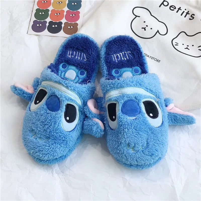 Cartoon Sulley Mike Slippers Cute Girl Warm Home Slippers Women Indoor Slippers Blue Duck Kawaii Non-slip Slippers Gifts EU36-41