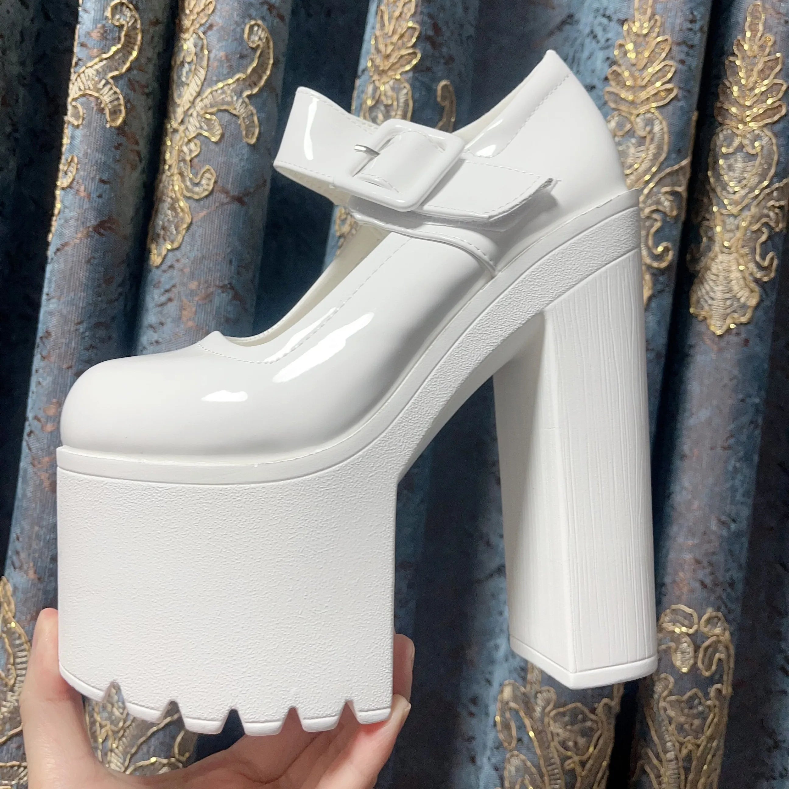 Super high heel waterproof platform17CM thick heel women's shoes Roman shoes 2024 summer new party fashion single shoe explosion