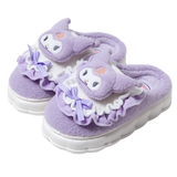Sanrio Kawaii Cinnamoroll Womens Slippers Kuromi Hello Kitty Plush Cartoon Cute Sweet Suitable Indoor Outdoor Winter Shoes