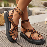 Women Sandals New Summer Flat Casual Shoes for Women Fashion Outdoor Leopard Beach Mujer Platform Sandals Sandalias De Mujer