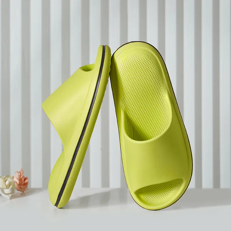 Non-slip Bathroom Slippers Women Summer EVA Ladies Shoes Solid Color Neutral Slipper 2024 Solid Color Flat Sandals New Pantuflas