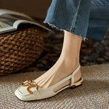 Retro Low-heeled Baotou Sandals Women's 2023 Summer New Slingback Suede Office Ladies Shoes Sandal Slip on Woman Flats