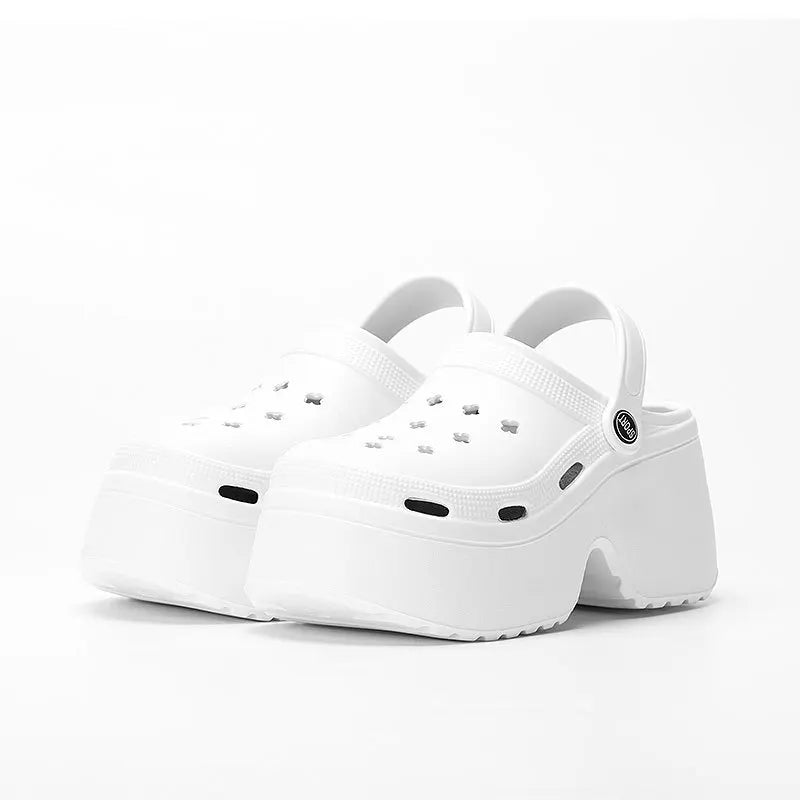 Women Clogs 2025 New Arrival 9CM Non-Slip Sandals Fashion EVA Slippers Beach Outdoor Comfortable Height Increasing Shoes