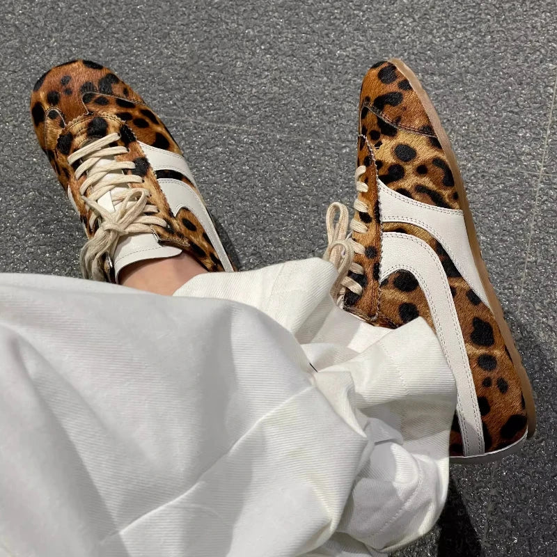 Forrest Gump Shoes Women 2025 four-season genuine leather women's sneakers flat casual retro German training shoes