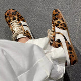 Forrest Gump Shoes Women 2025 four-season genuine leather women's sneakers flat casual retro German training shoes