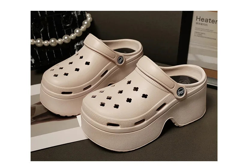 Platform slippers Ladies summer new height raising shoes Ladies wear personalized fashion Eva beach shoes DIY Cloud Sandals 2025