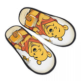 Custom Winnie The Pooh Memory Foam Slippers Women Comfy Warm Cartoon Bear House Slippers