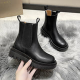 Women Boots Hot Luxury Thick Sole Chelsea Boots Women Flat Casual Boots High Quality Fashion Shoes for Women Zapatos De Mujer