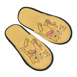 Custom Winnie The Pooh Memory Foam Slippers Women Comfy Warm Cartoon Bear House Slippers