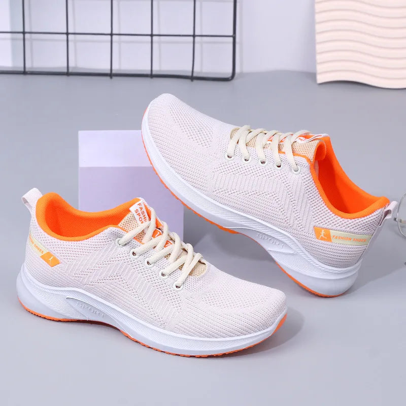 Women's shoes 2024 autumn new sports and leisure running shoes mesh breathable soft sole shoes for women