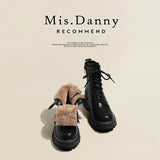 Med Heel Boots Women's Rubber Shoes Rain Flock PU Sewing Hoof Women's Rubber Boots Rain Med PU Flock Sewing Hoof