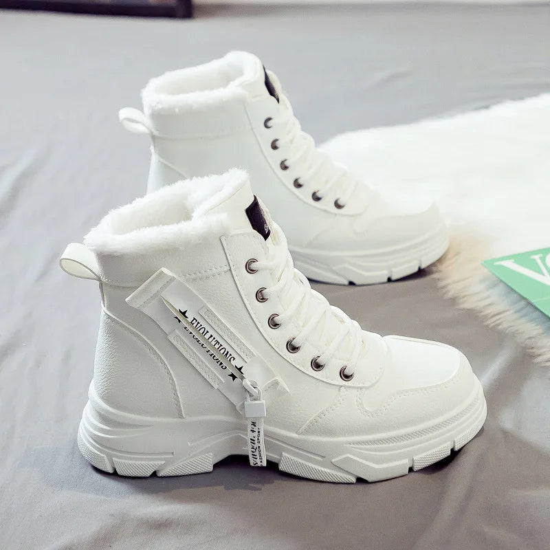 2025 NEW Winter Snow Boots for Women Casual High-top Shoes Fashion Warm Womens Sneakers Platform Ankle Boots Plus Size 43