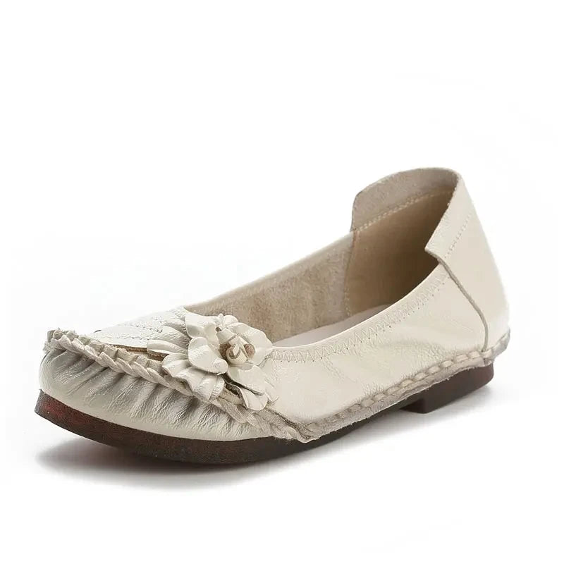 Women Genuine Leather Shoes Female Brand High Quality Comfort Flats Mom Casual Summer Shoes 2023 Fashion Oxford Flats