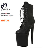 Chaussures de pole dance extrêmes à talons de 20 cm et plateforme de 10 cm, bottines à lacets pour femmes, tailles 45, 46, 47, 48, 50 cm, en stock, noires, livraison rapide, pointures 35 à 44.