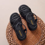 Fashion Platform Sandals Women Summer Wedge Heeled Sandals Woman Ankle Straps Thick Bottom Female Elastic Band Gladiator Sandals