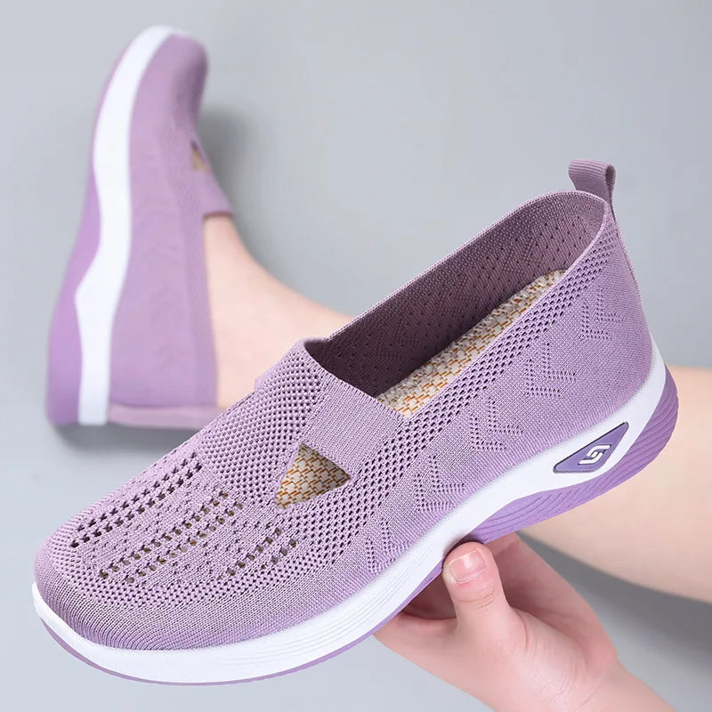 New Comfort Casual Women's Shoes Fashion Soft Sole Breathable Hollow Out Flat Shoes For Women