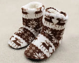 House Fluffy Slipper Womens Winter Warm Christmas Elk Fur Contton Plush Anti Skid Grip Sole Indoor Home Female Room Shoes Boots