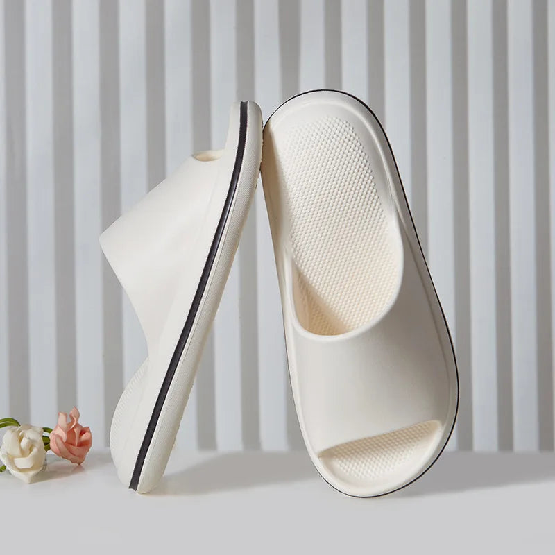 Non-slip Bathroom Slippers Women Summer EVA Ladies Shoes Solid Color Neutral Slipper 2024 Solid Color Flat Sandals New Pantuflas