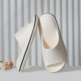 Non-slip Bathroom Slippers Women Summer EVA Ladies Shoes Solid Color Neutral Slipper 2024 Solid Color Flat Sandals New Pantuflas