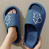 Summer Slippers Women Shoes Beach Slides Cartoon Bear Flip Flops Men'S Slipper Indoor Bathroom Anti-Slip Shoes Couple Sandals