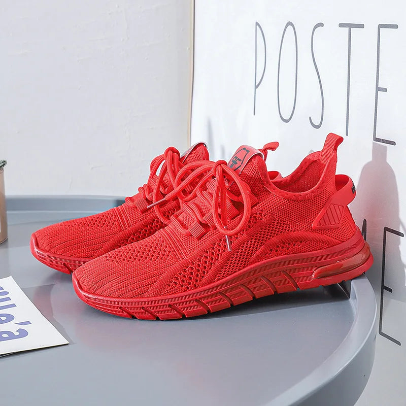 Women Fashion Casual Sneakers Comfortable Mesh Lace-Up Ladies Sport Shoes Women's Walking Mesh Flat Breathable Vulcanized Shoes