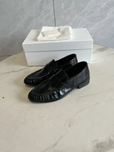 Withered Retro Crocodile Flat Shoes Leather Loafers Shoes Women Nordic Minimalist And Fashionable Leather Casual