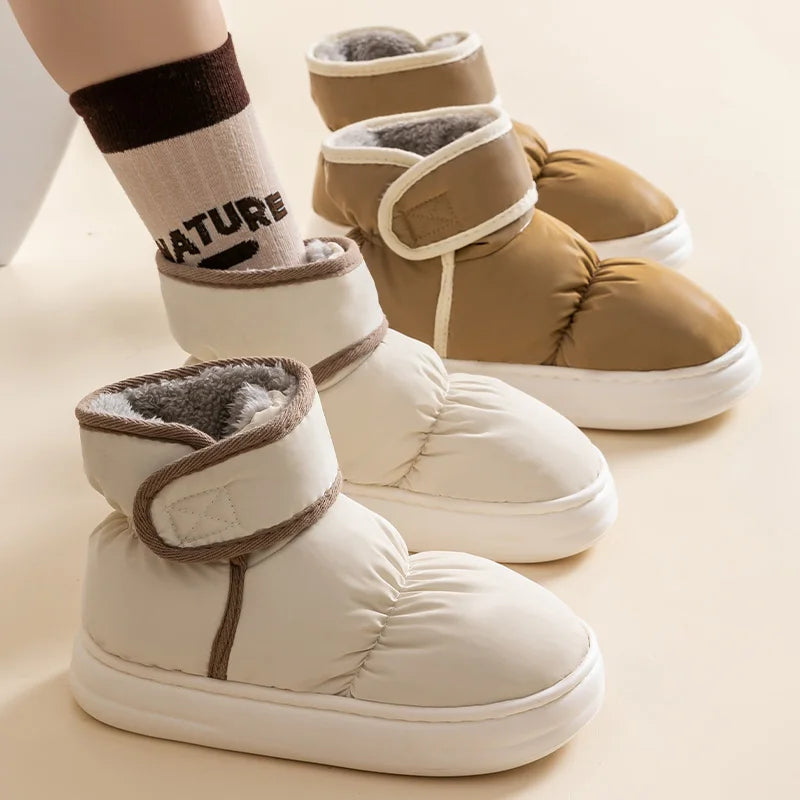 Snow boots for women, new winter outerwear cotton shoes for men, winter plush anti slip waterproof cotton boots