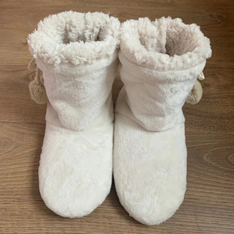 Winter Adult Men And Women Thick Warm Floor Shoes High Tube Non-Slip Indoor Cotton Shoes Plush Home Slippers Shoes Women