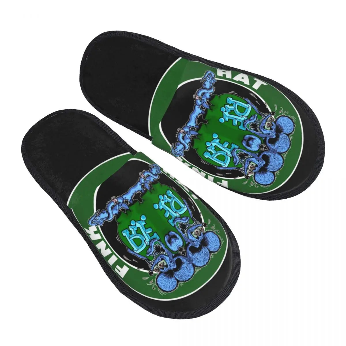Chaussons Animés Rat Fink Personnalisés Anime Dessin Animé pour Femmes, Chaussons d'Hôtel Confortables en Mousse à Mémoire, À Enfiler
